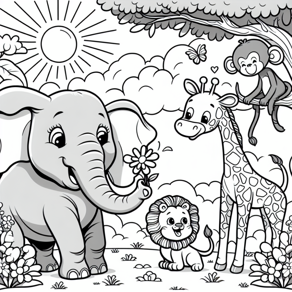 Coloring Page Fun Animal Color Page For Kids