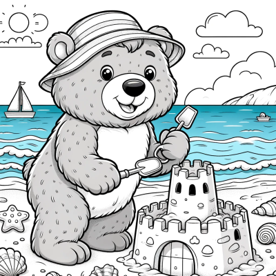 Coloring Page: Seaside Sand Castle - Color Page for Kids