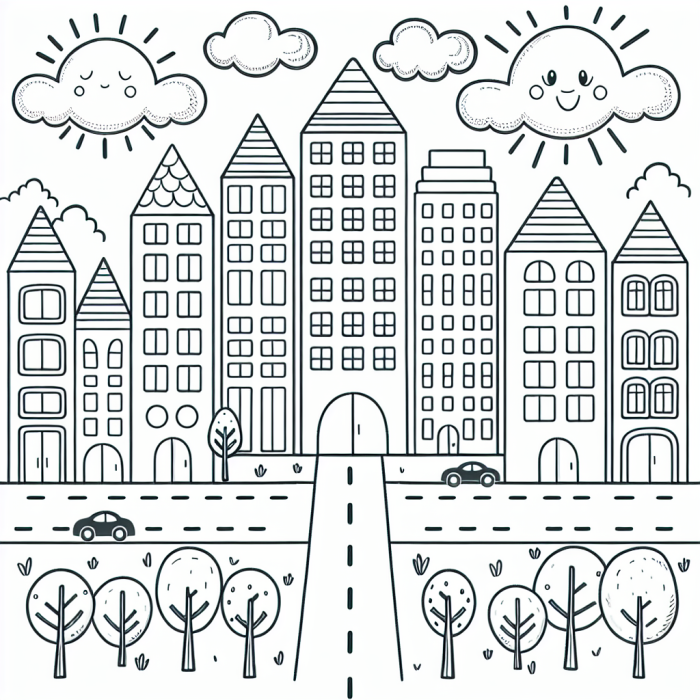 Free city coloring page Color Book - 15 Coloring Pages - Explore Our