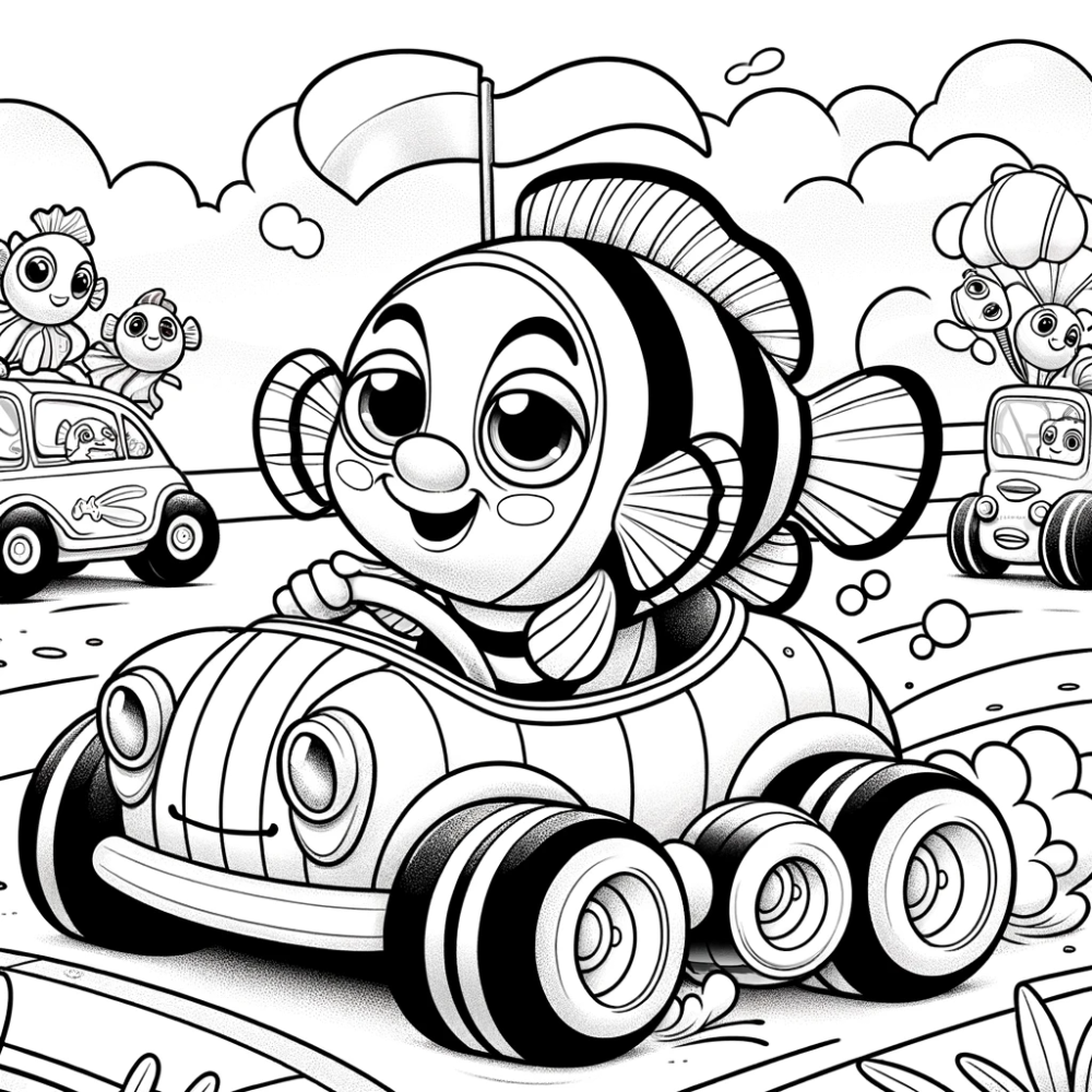 Coloring Page: Racing Adventure - Fun Color Page for Kids