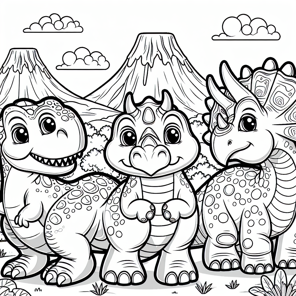 Coloring Page: Dinosaur Color Page for Kids