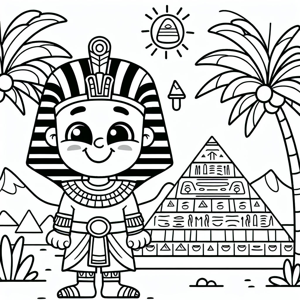 Coloring page ancient egypt pharaoh color page for kids