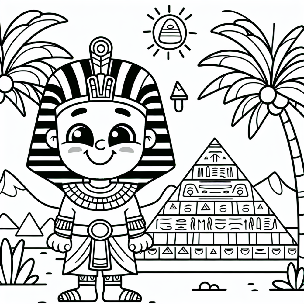 Coloring Page Ancient Egypt Pharaoh Color Page for Kids