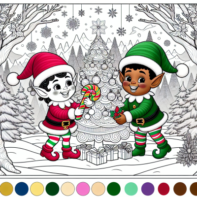 Color With Elf Free elf coloring page Color Book - 15 Coloring Pages - Magical Elves ...