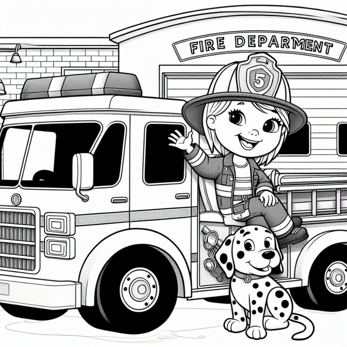 Coloring Page: Fun Firefighter Color Page for Kids