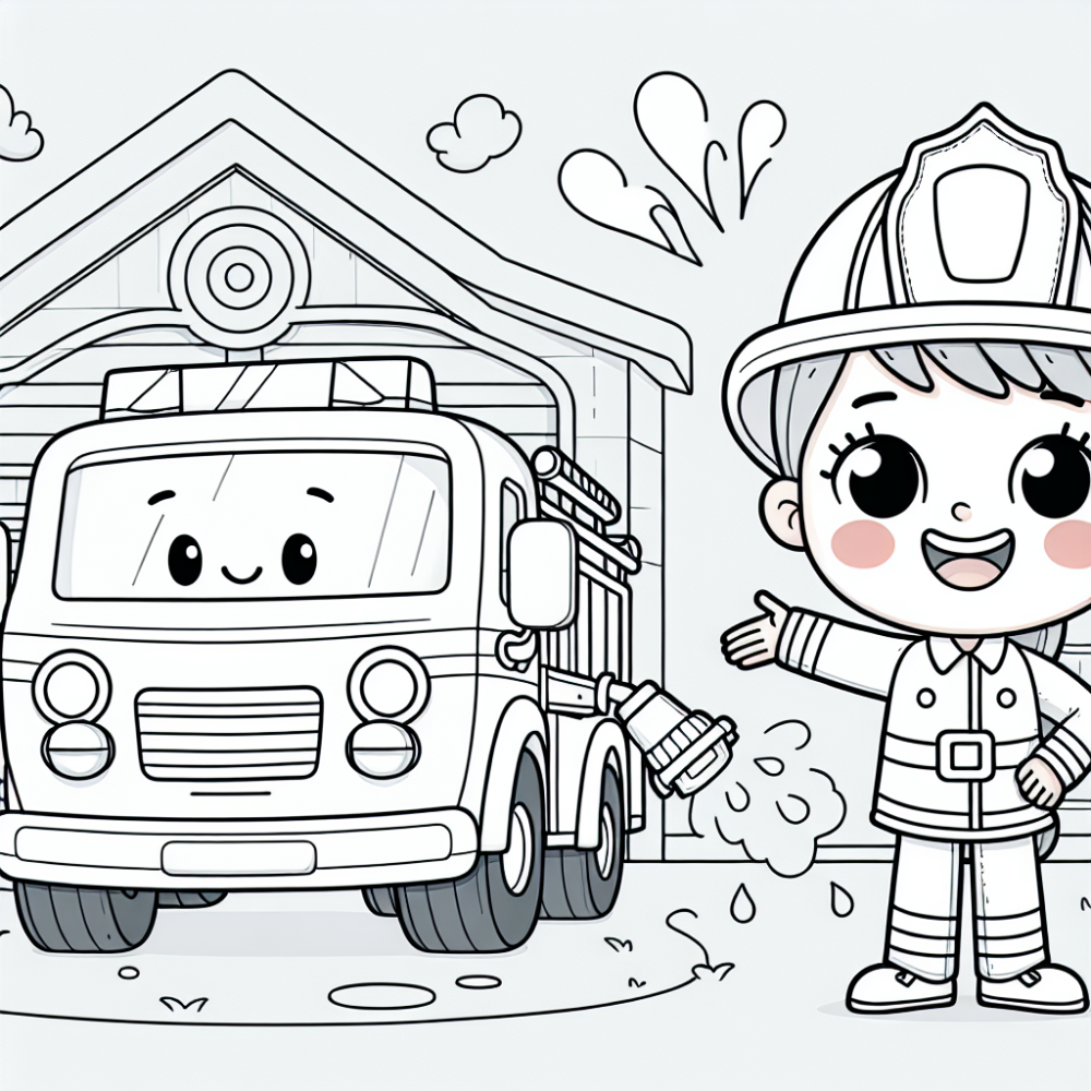 Coloring Page: Fun Firefighter Color Page for Kids