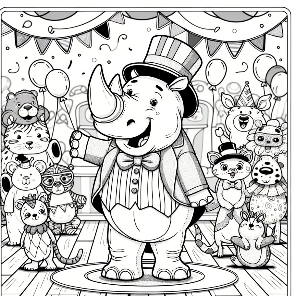 Coloring Pages Event Coloring Page: Elephant Party Celebration - Fun Color Page for Kids