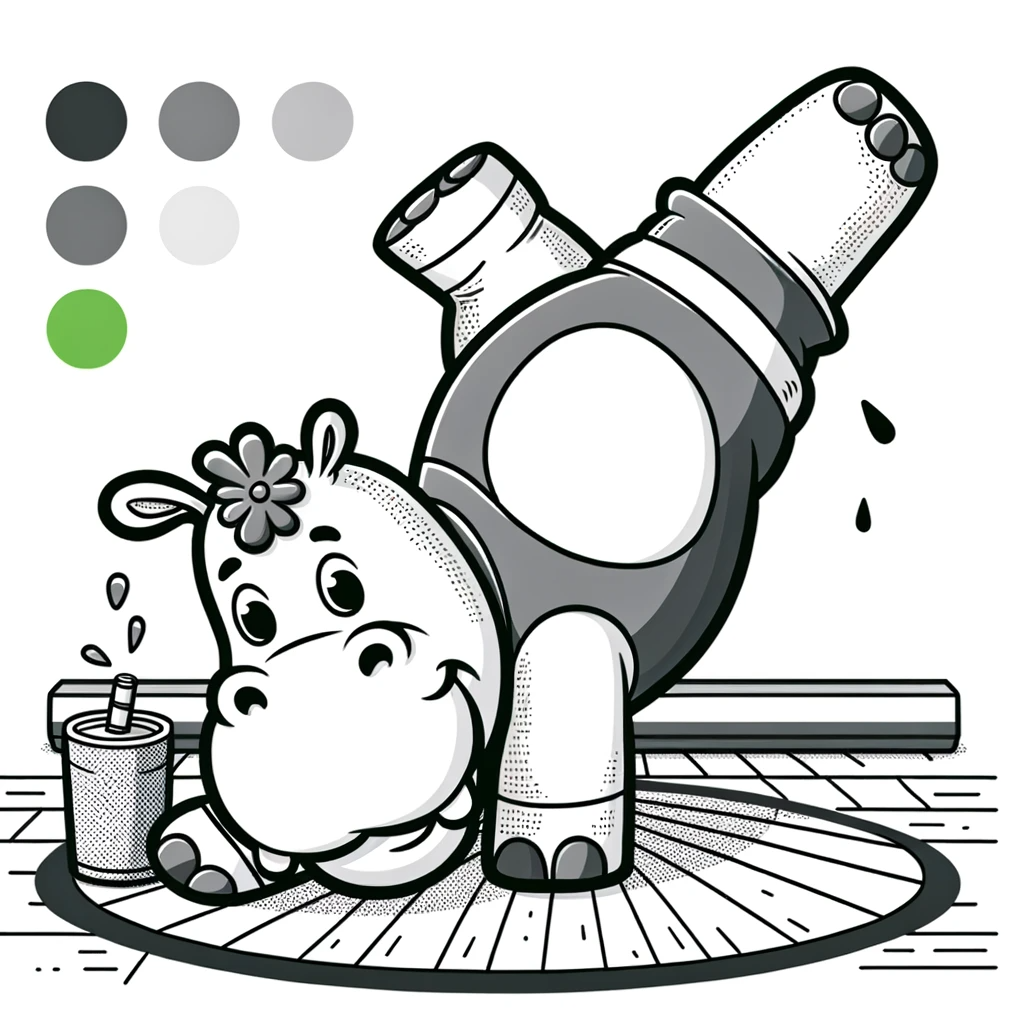 Colorful hippo color sheet, engaging color page activity for children