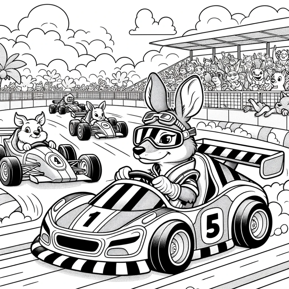 Coloring Page: Exciting Racing Adventure - Color Page for Kids