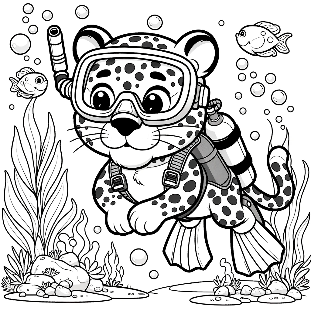 Scuba Diver Coloring Pages For Preschool