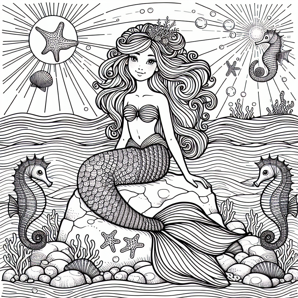mermaid coloring page