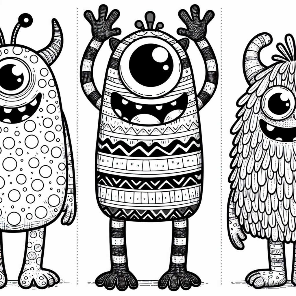 Whimsical Monster Color Sheet for Kids