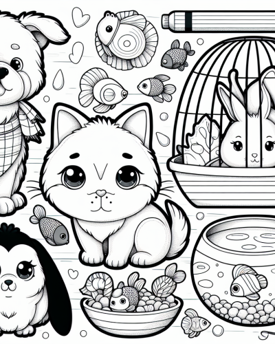 Variety Of Animals on a Color Sheet � Ideal Color Page for Kids