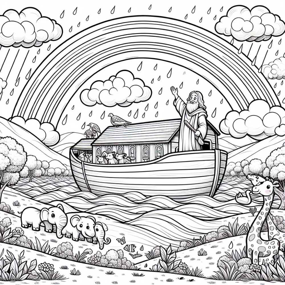 Coloring Page: Noah's Ark Color Page for Kids - Fun and Educational ...