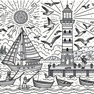 Port Coloring Free seaport Color Book - 15 Coloring Pages - Explore Our Rich ...
