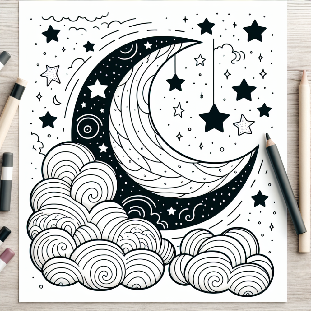 Coloring Page: Night Sky: Fun and Educational Color Page for Kids
