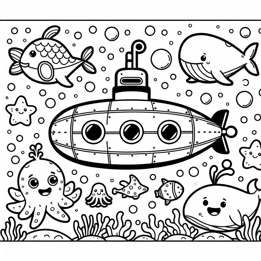 Free submarine coloring page Color Book - 15 Coloring Pages - Explore