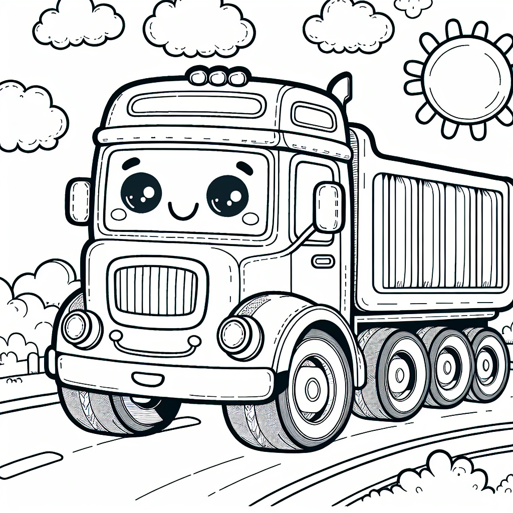 Truck color sheet, color page for kids