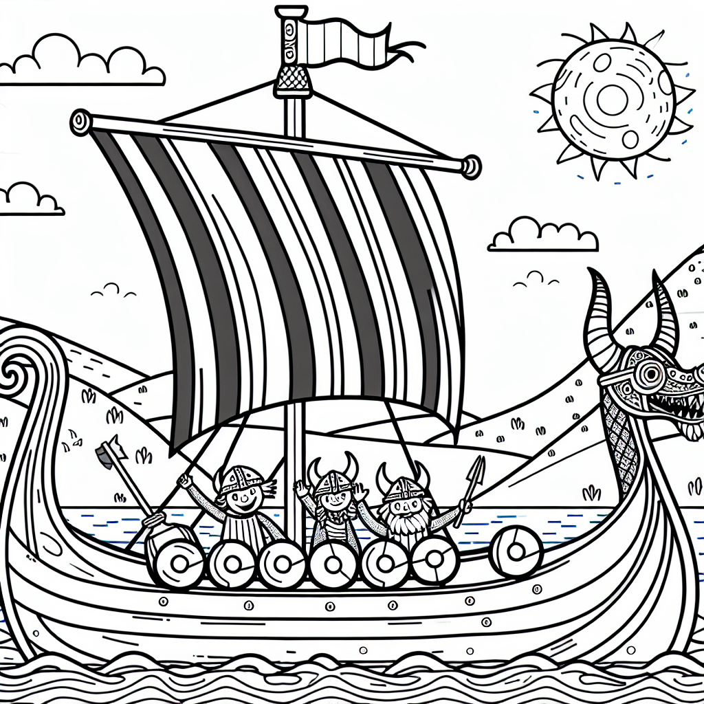 Coloring Page: Viking Adventure Color Page for Kids