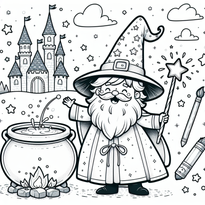 Wizard Using Magic Coloring Page Free wizard coloring page Color Book - 12 Coloring Pages - Explore Our ...