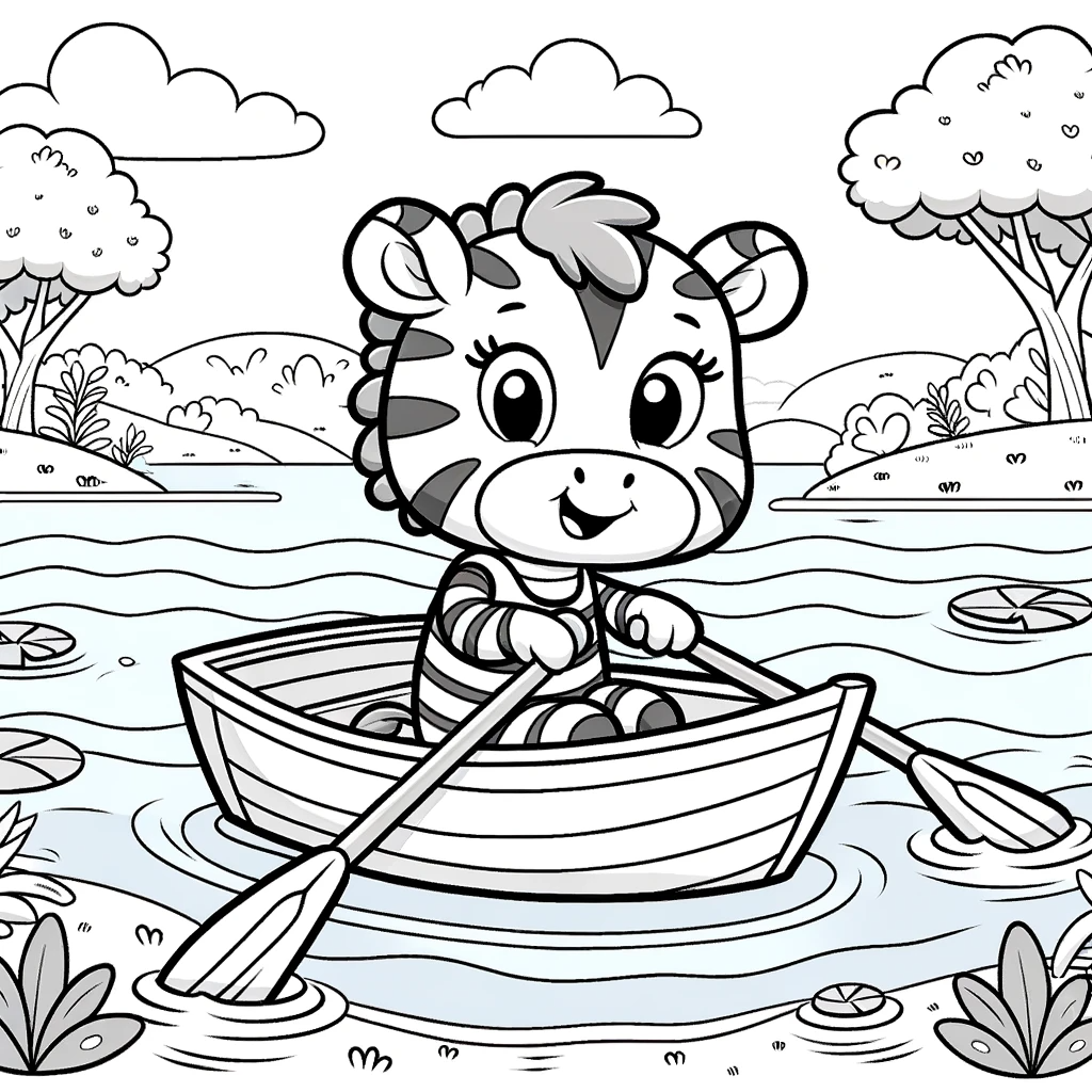 Coloring Page: Rowing Adventure - Free Printable Color Page for Kids
